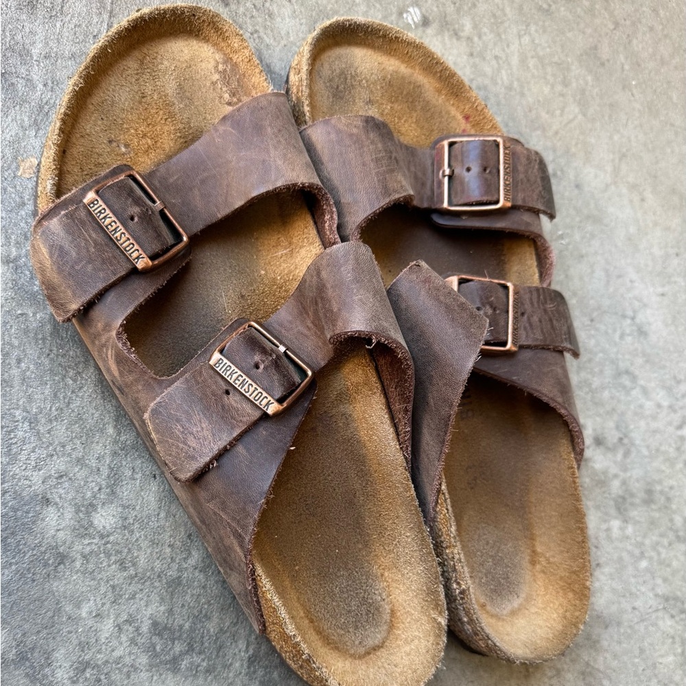 Birkenstock Rustic Brown Leather Sandals